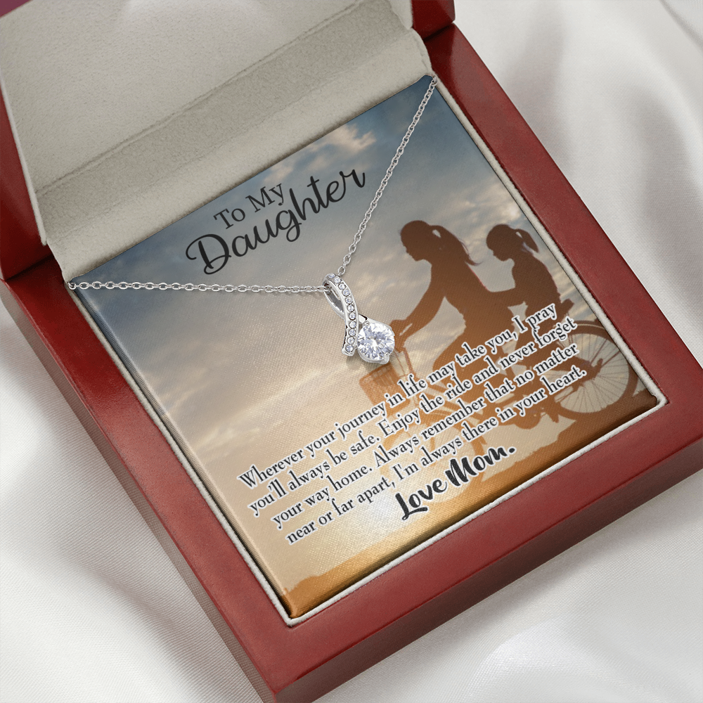 To My Daughter I Pray for You From Mum Alluring Ribbon Necklace Message Card-Express Your Love Gifts