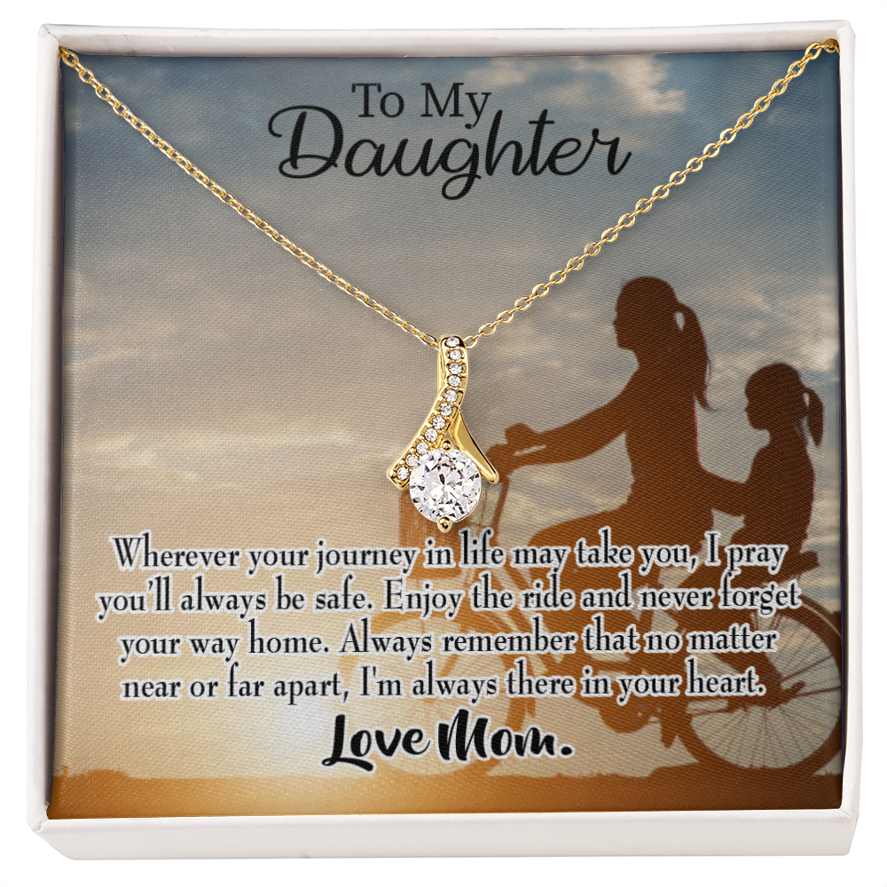 To My Daughter I Pray for You From Mum Alluring Ribbon Necklace Message Card-Express Your Love Gifts