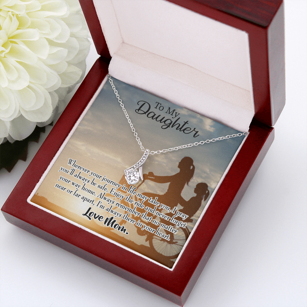 To My Daughter I Pray for You From Mum Alluring Ribbon Necklace Message Card-Express Your Love Gifts