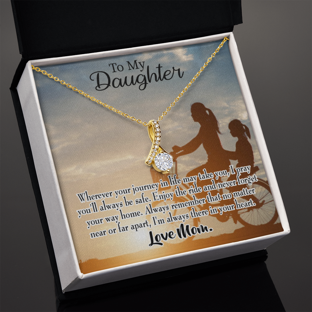To My Daughter I Pray for You From Mum Alluring Ribbon Necklace Message Card-Express Your Love Gifts