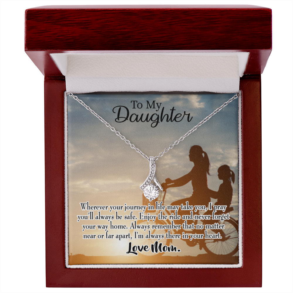 To My Daughter I Pray for You From Mum Alluring Ribbon Necklace Message Card-Express Your Love Gifts
