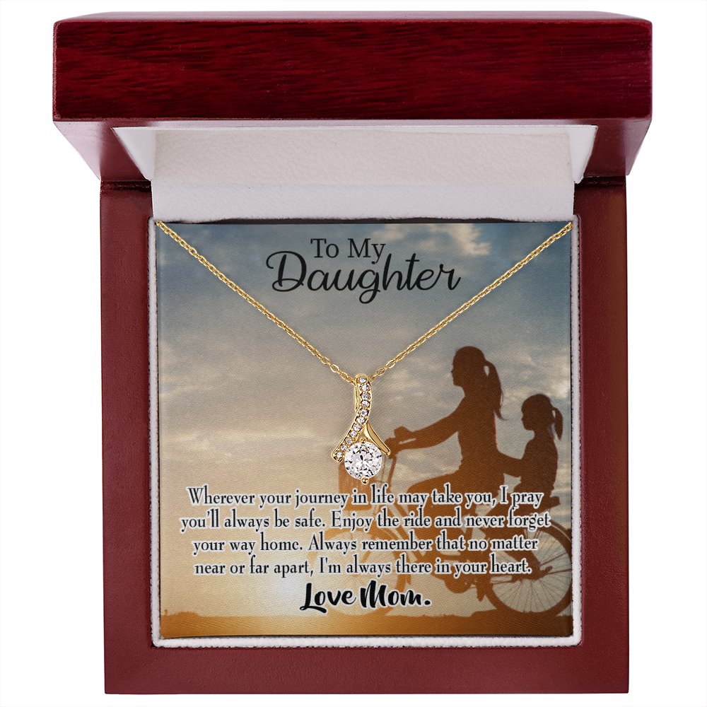 To My Daughter I Pray for You From Mum Alluring Ribbon Necklace Message Card-Express Your Love Gifts