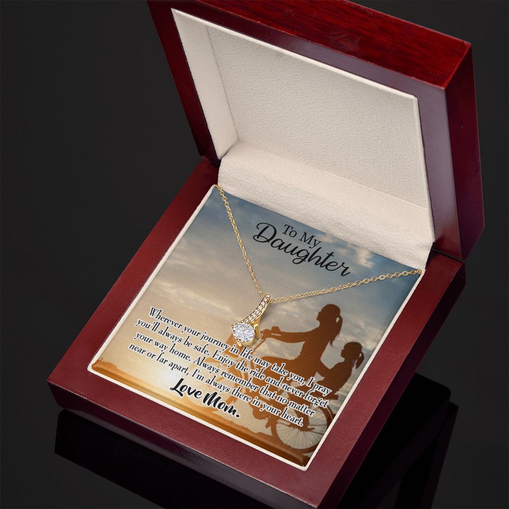 To My Daughter I Pray for You From Mum Alluring Ribbon Necklace Message Card-Express Your Love Gifts