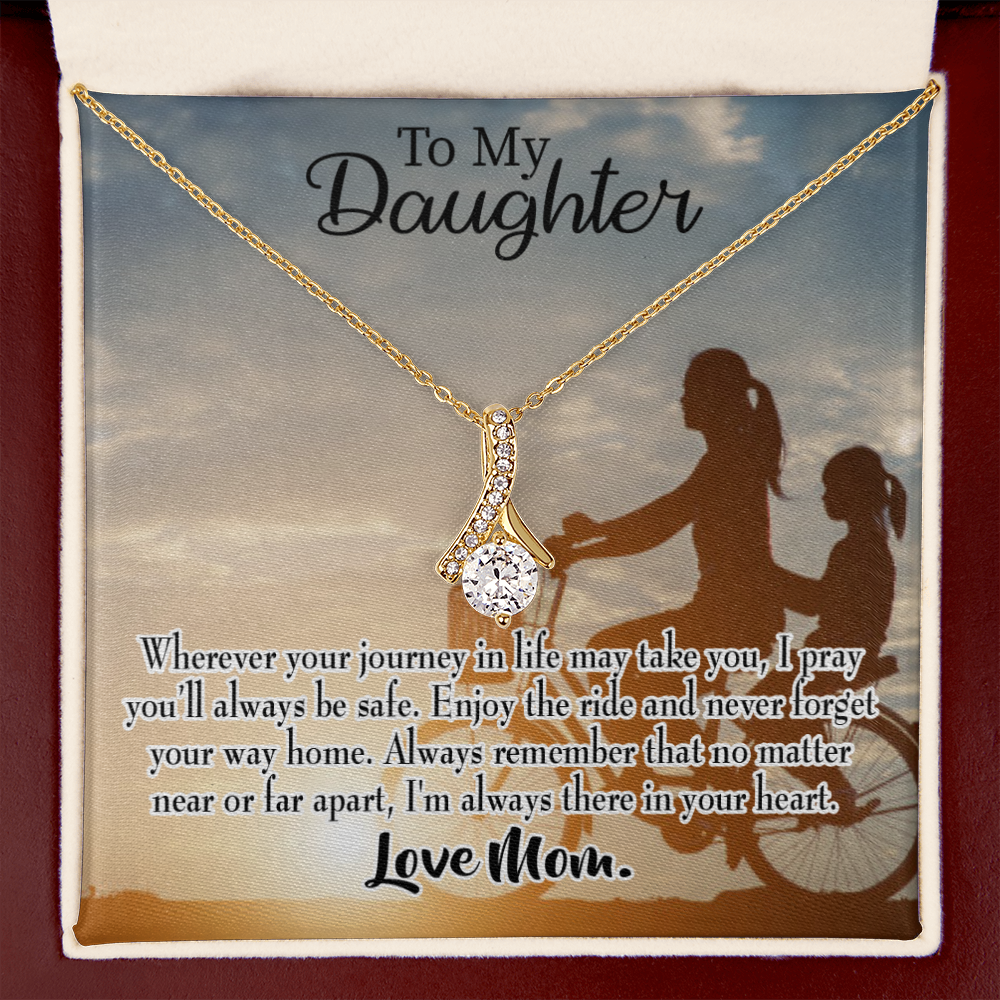 To My Daughter I Pray for You From Mum Alluring Ribbon Necklace Message Card-Express Your Love Gifts