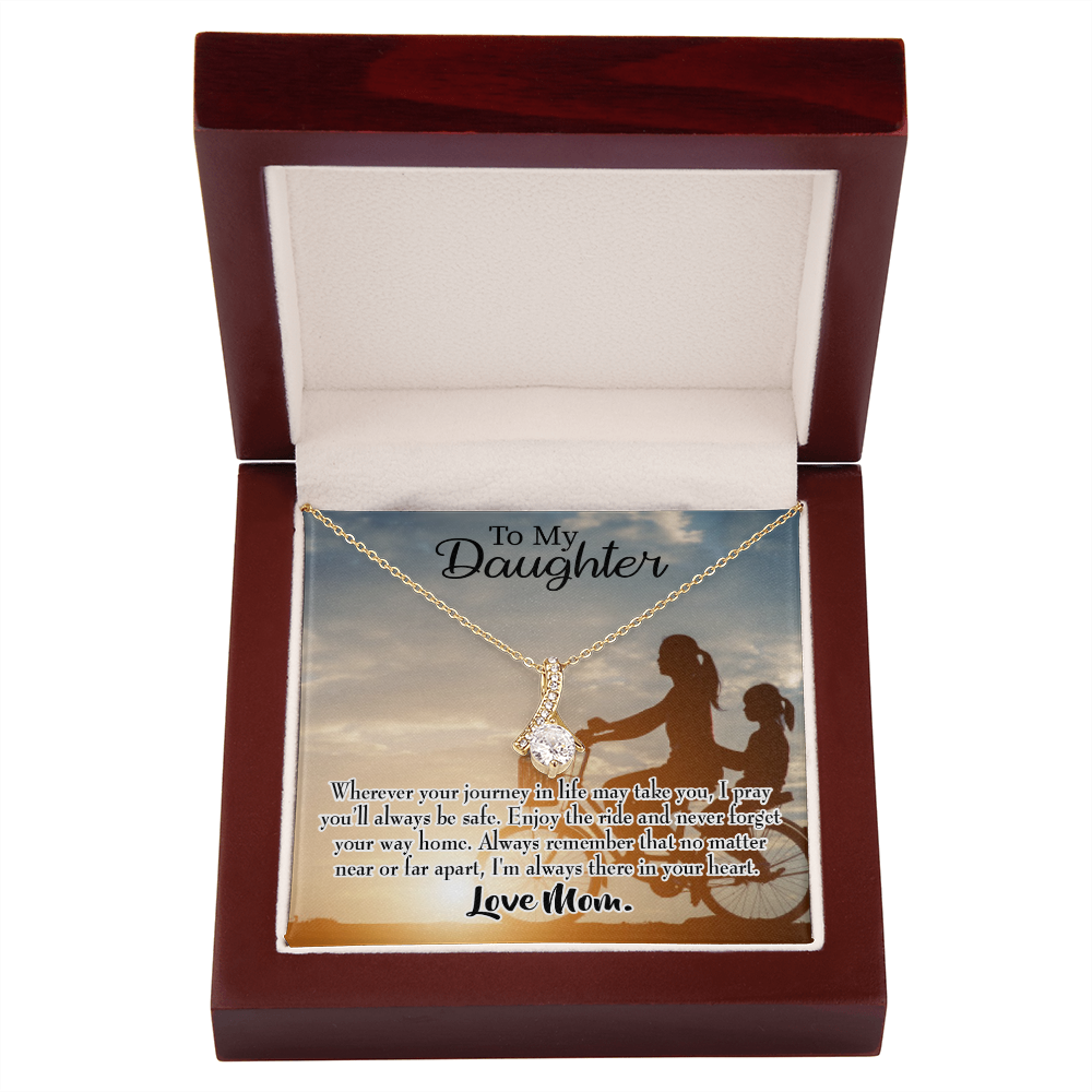 To My Daughter I Pray for You From Mum Alluring Ribbon Necklace Message Card-Express Your Love Gifts