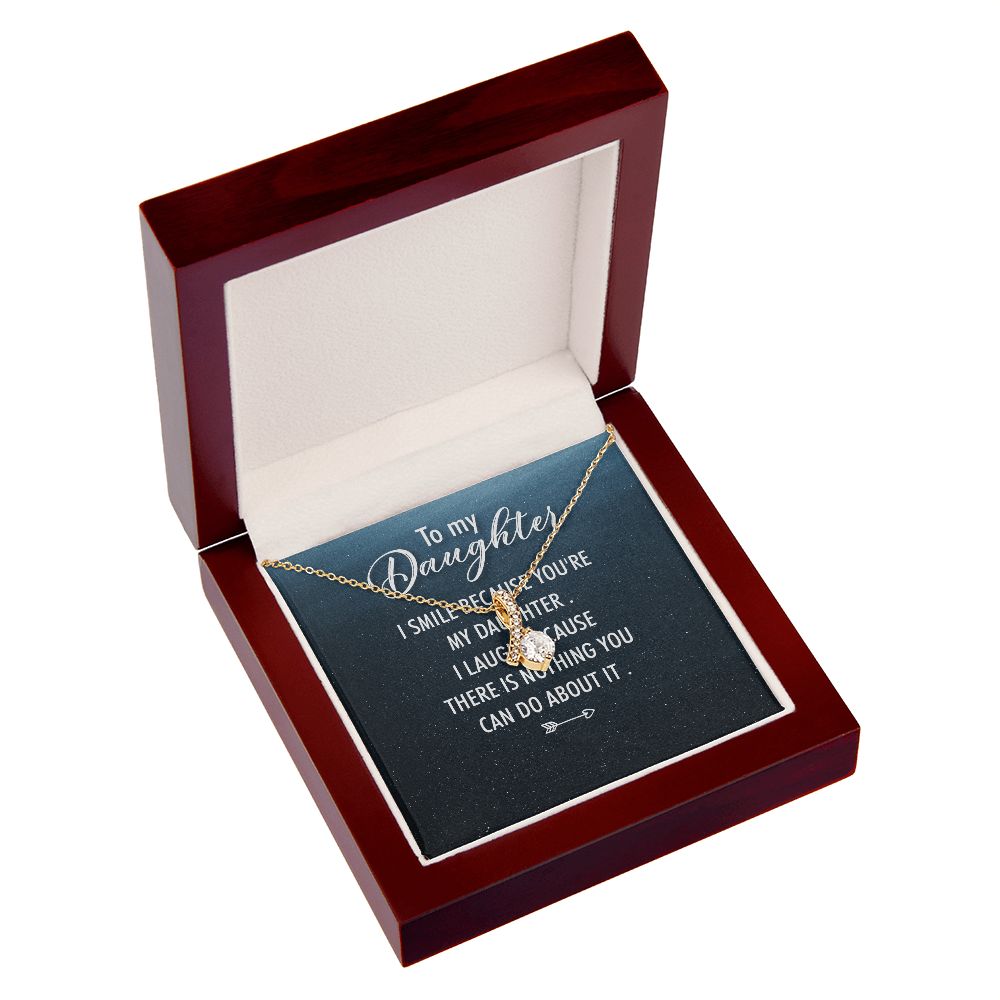 To My Daughter I Smile Because You're My Daughter Alluring Ribbon Necklace Message Card-Express Your Love Gifts