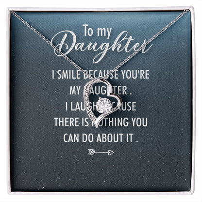 To My Daughter I Smile Because You're My Daughter Forever Necklace w Message Card-Express Your Love Gifts