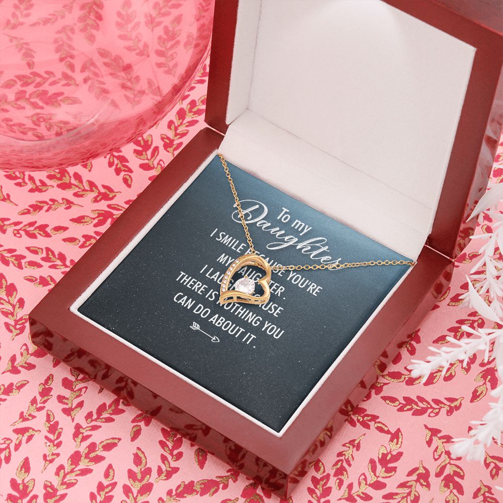 To My Daughter I Smile Because You're My Daughter Forever Necklace w Message Card-Express Your Love Gifts