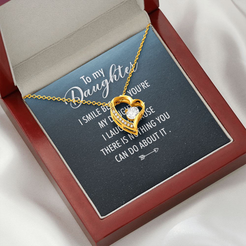 To My Daughter I Smile Because You're My Daughter Forever Necklace w Message Card-Express Your Love Gifts