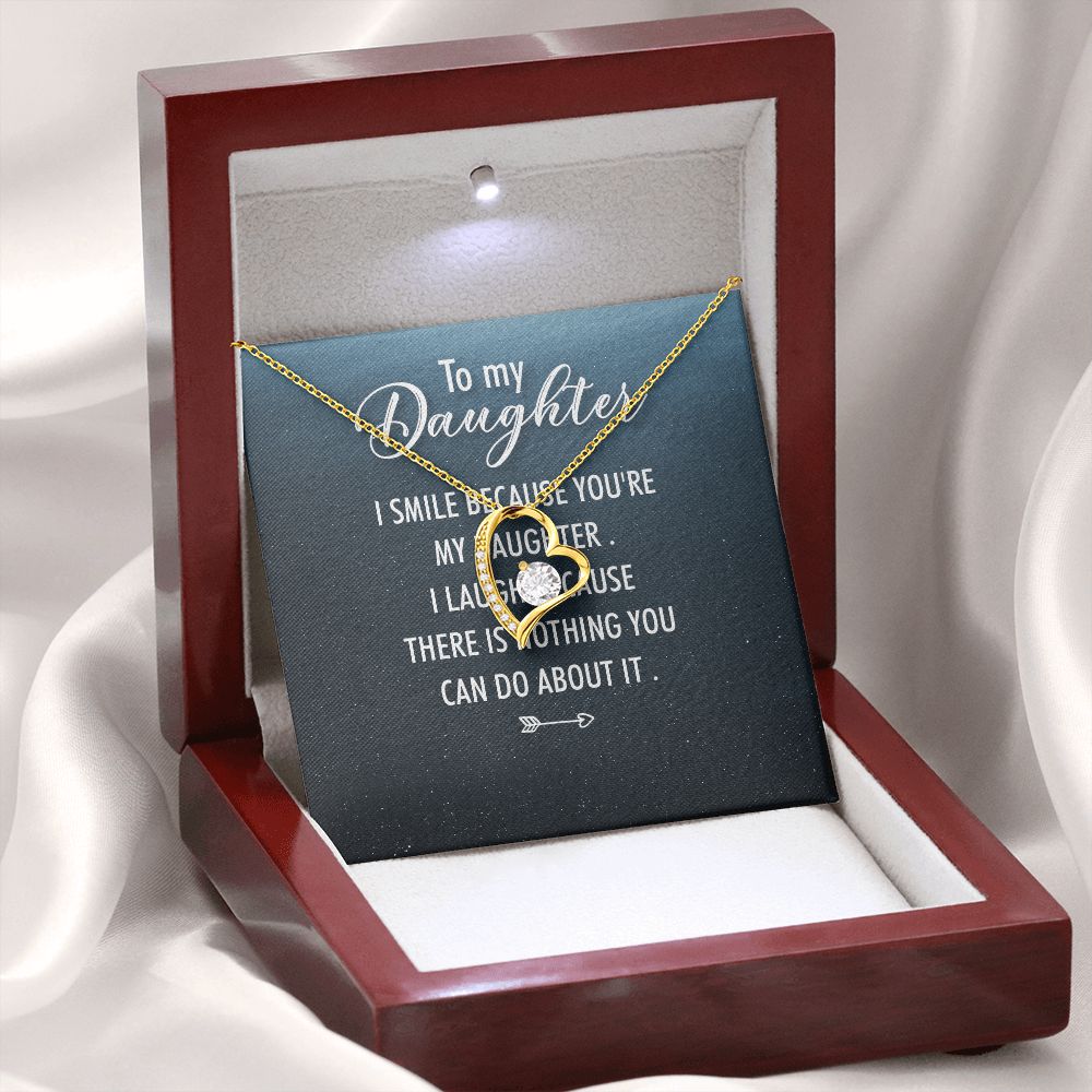 To My Daughter I Smile Because You're My Daughter Forever Necklace w Message Card-Express Your Love Gifts