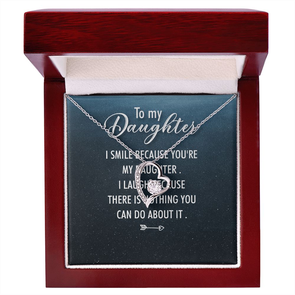 To My Daughter I Smile Because You're My Daughter Forever Necklace w Message Card-Express Your Love Gifts