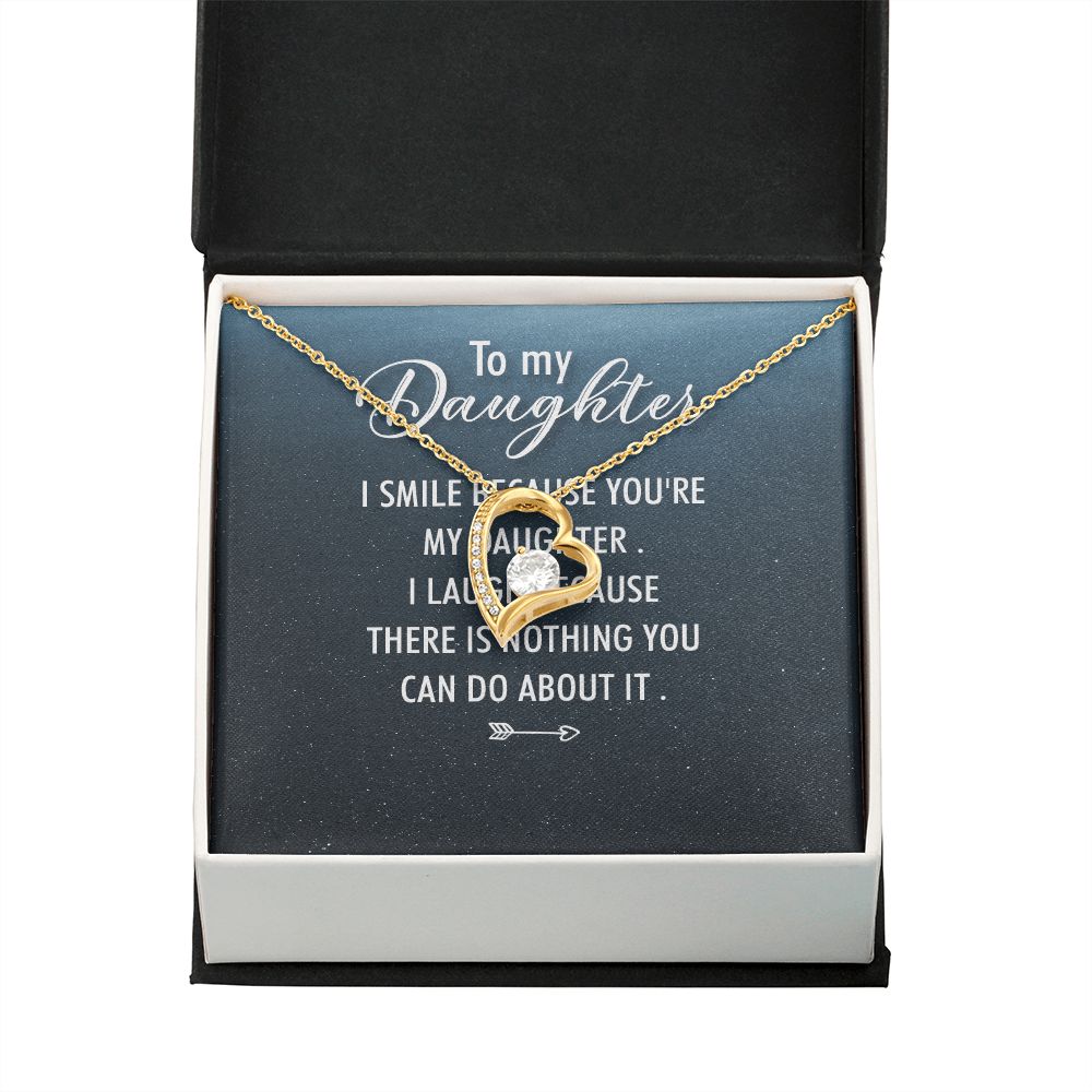 To My Daughter I Smile Because You're My Daughter Forever Necklace w Message Card-Express Your Love Gifts