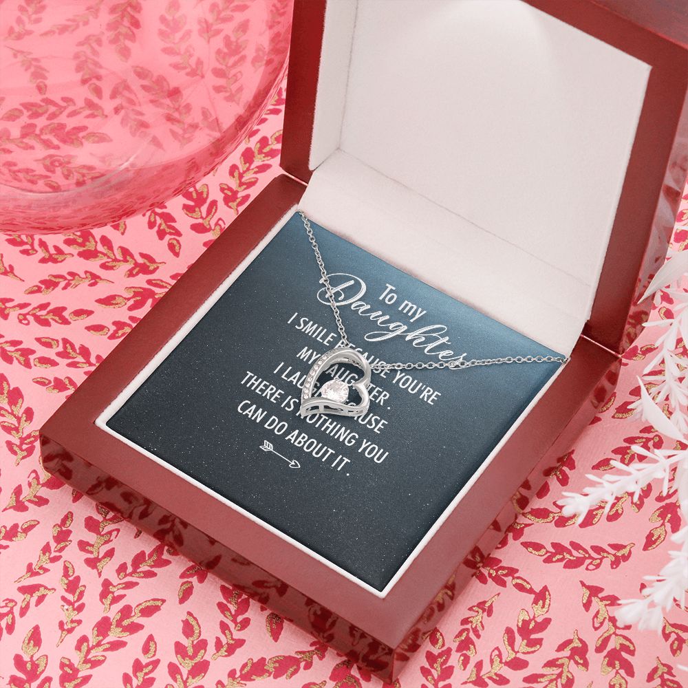 To My Daughter I Smile Because You're My Daughter Forever Necklace w Message Card-Express Your Love Gifts