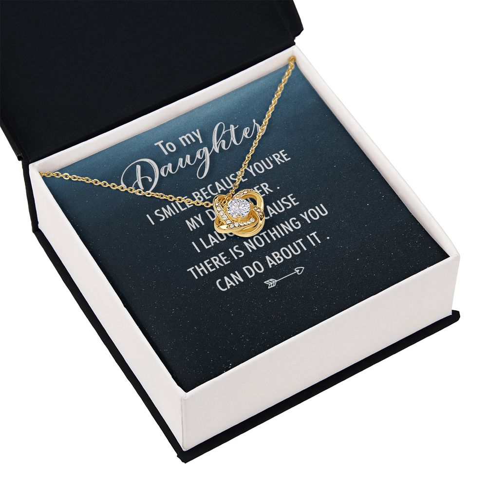To My Daughter I Smile Because You're My Daughter Infinity Knot Necklace Message Card-Express Your Love Gifts