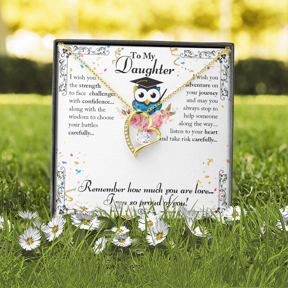 To My Daughter I Wish You The Strength Forever Necklace w Message Card-Express Your Love Gifts