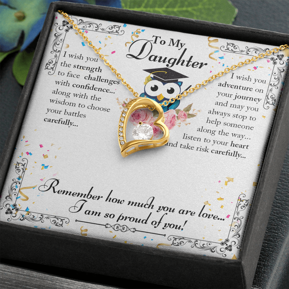To My Daughter I Wish You The Strength Forever Necklace w Message Card-Express Your Love Gifts