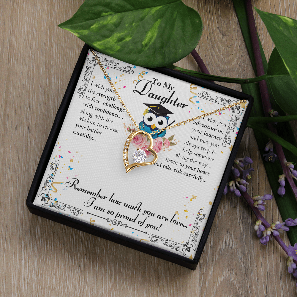 To My Daughter I Wish You The Strength Forever Necklace w Message Card-Express Your Love Gifts