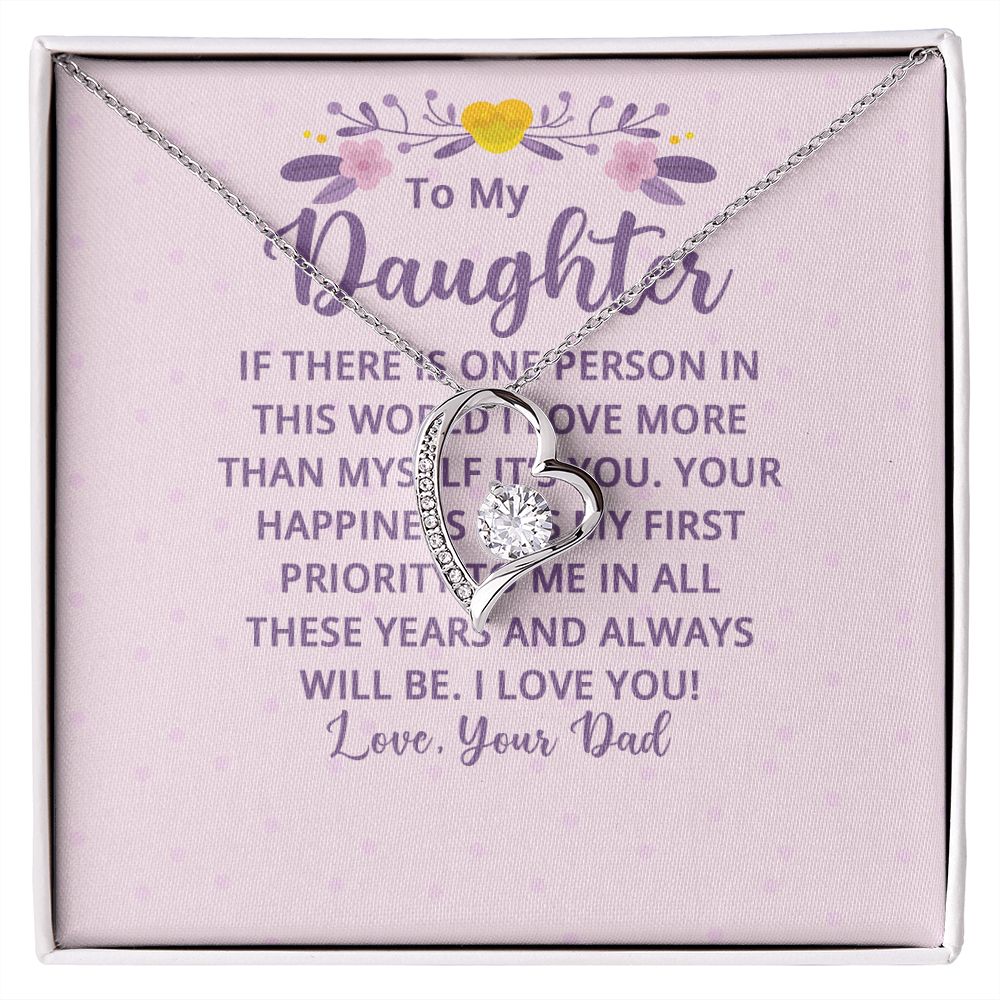 To My Daughter If There is One Person in This World Forever Necklace w Message Card-Express Your Love Gifts