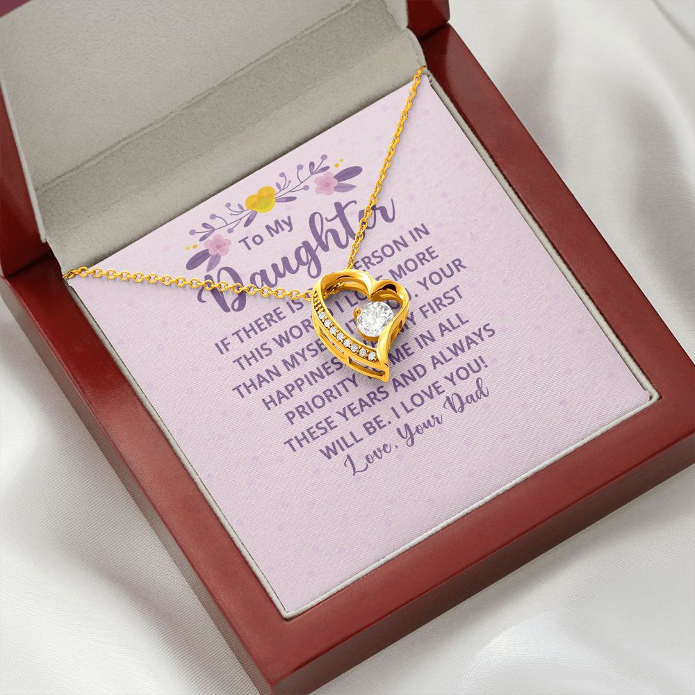 To My Daughter If There is One Person in This World Forever Necklace w Message Card-Express Your Love Gifts