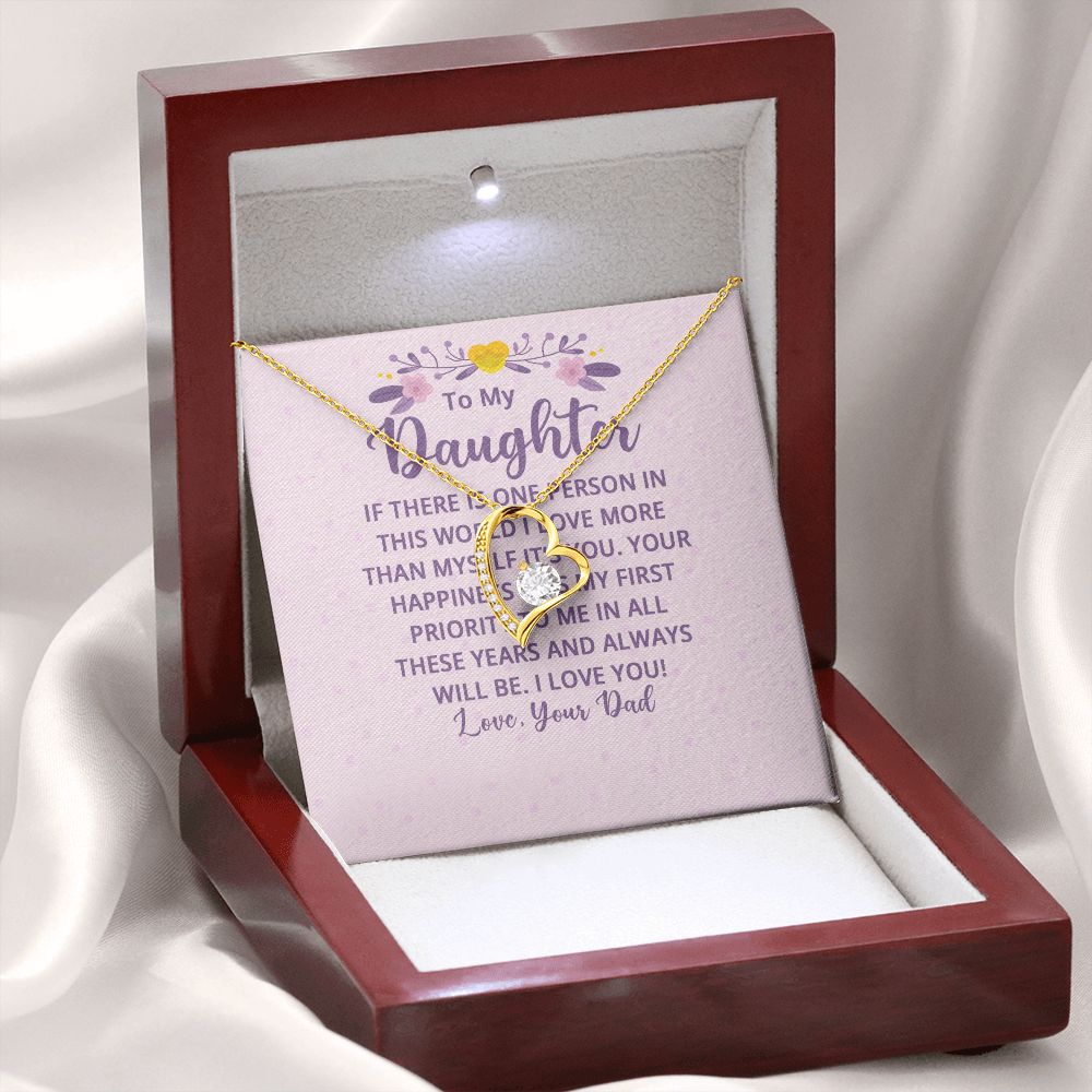 To My Daughter If There is One Person in This World Forever Necklace w Message Card-Express Your Love Gifts