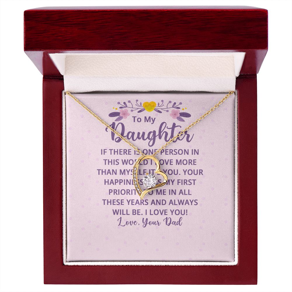 To My Daughter If There is One Person in This World Forever Necklace w Message Card-Express Your Love Gifts