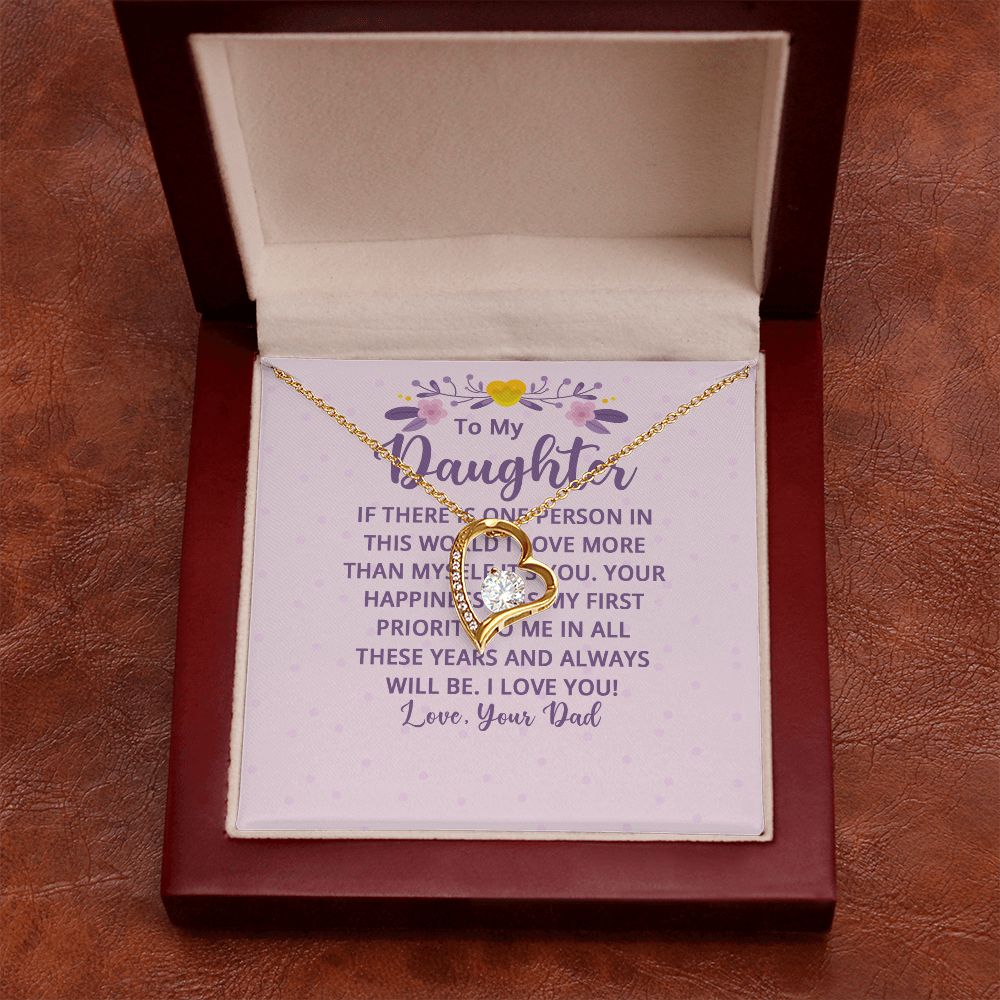 To My Daughter If There is One Person in This World Forever Necklace w Message Card-Express Your Love Gifts