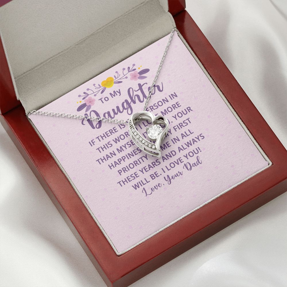 To My Daughter If There is One Person in This World Forever Necklace w Message Card-Express Your Love Gifts