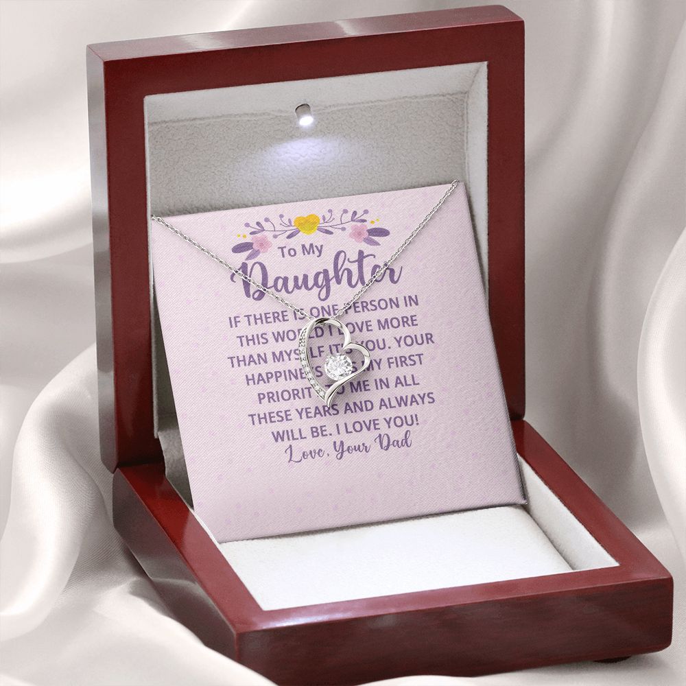To My Daughter If There is One Person in This World Forever Necklace w Message Card-Express Your Love Gifts