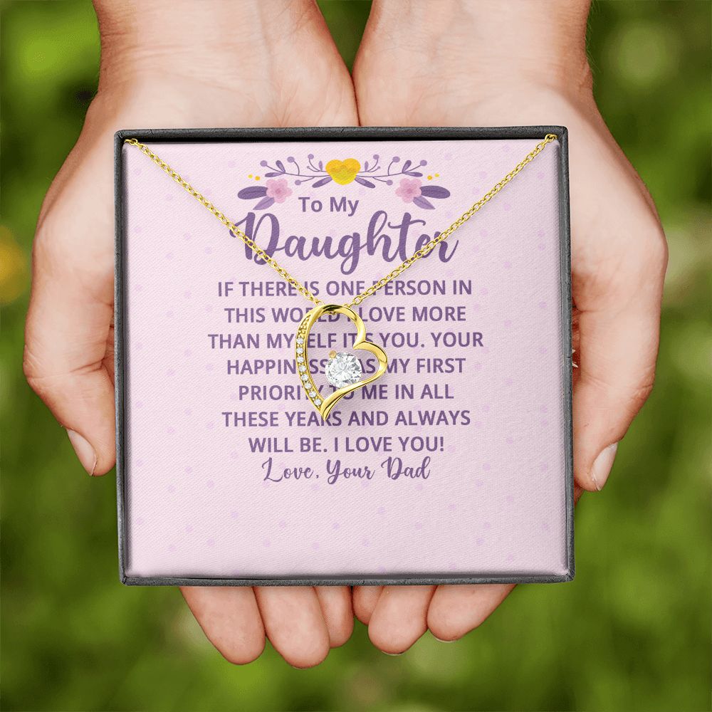 To My Daughter If There is One Person in This World Forever Necklace w Message Card-Express Your Love Gifts