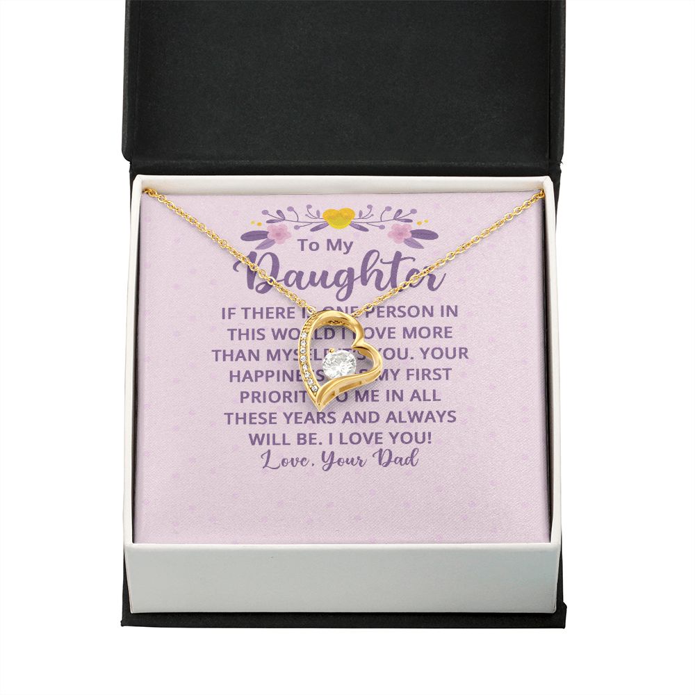 To My Daughter If There is One Person in This World Forever Necklace w Message Card-Express Your Love Gifts