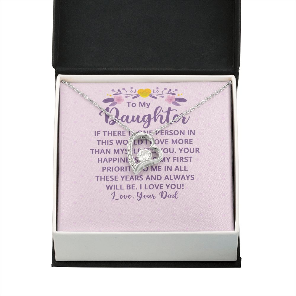 To My Daughter If There is One Person in This World Forever Necklace w Message Card-Express Your Love Gifts