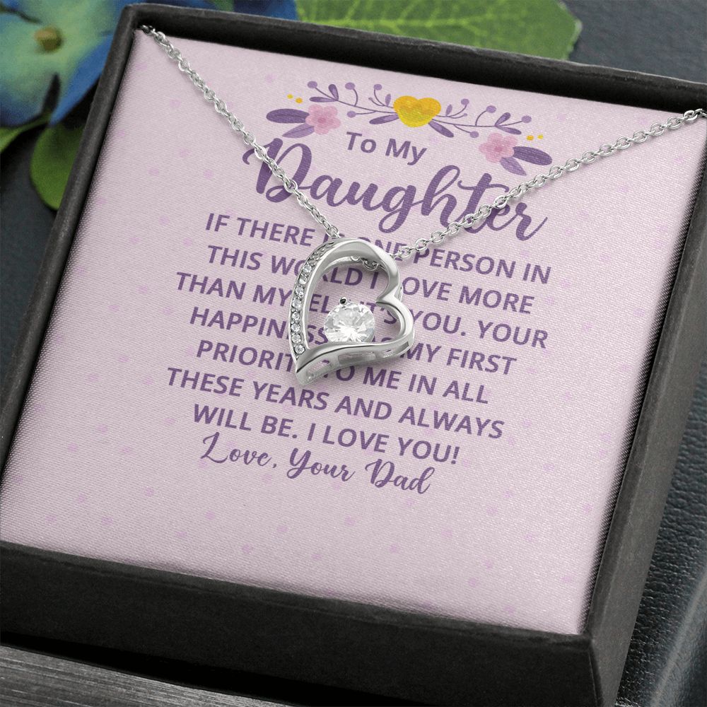 To My Daughter If There is One Person in This World Forever Necklace w Message Card-Express Your Love Gifts