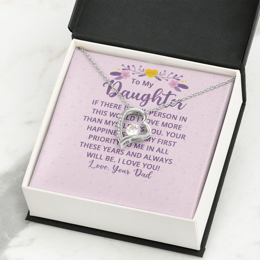 To My Daughter If There is One Person in This World Forever Necklace w Message Card-Express Your Love Gifts