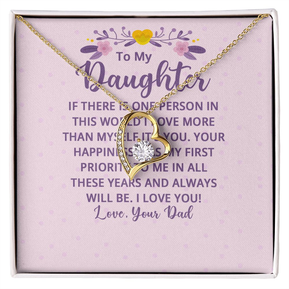 To My Daughter If There is One Person in This World Forever Necklace w Message Card-Express Your Love Gifts