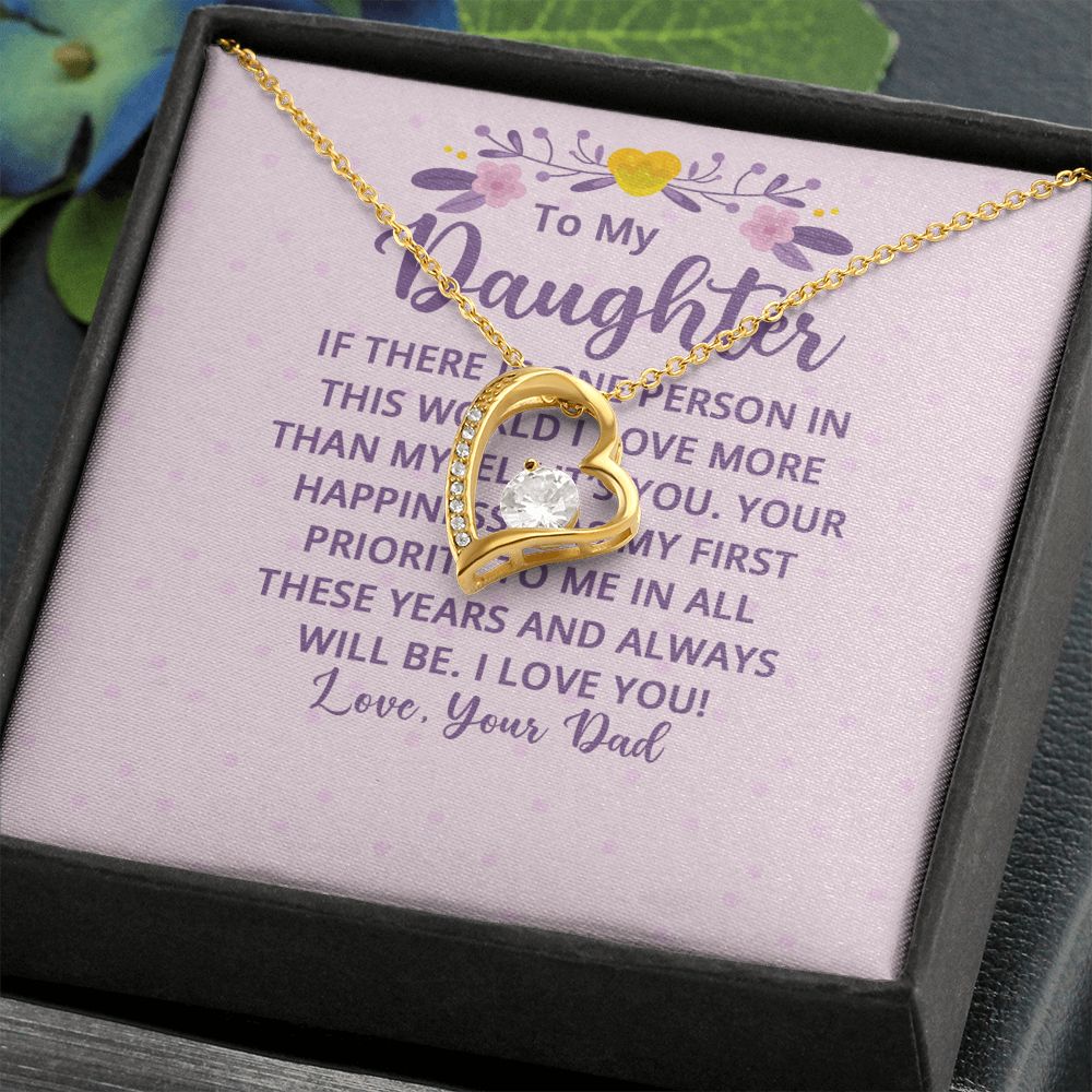 To My Daughter If There is One Person in This World Forever Necklace w Message Card-Express Your Love Gifts