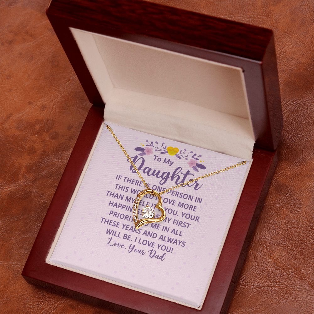 To My Daughter If There is One Person in This World Forever Necklace w Message Card-Express Your Love Gifts