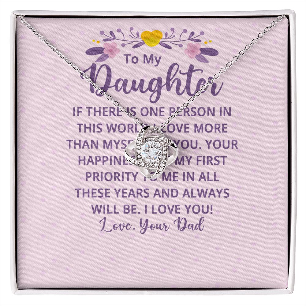 To My Daughter If There is One Person in This World Infinity Knot Necklace Message Card-Express Your Love Gifts