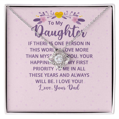 To My Daughter If There is One Person in This World Infinity Knot Necklace Message Card-Express Your Love Gifts