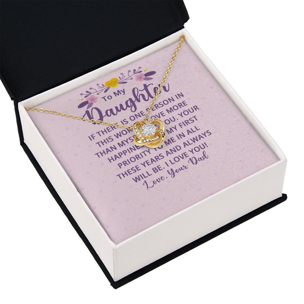 To My Daughter If There is One Person in This World Infinity Knot Necklace Message Card-Express Your Love Gifts