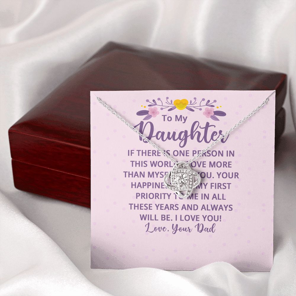 To My Daughter If There is One Person in This World Infinity Knot Necklace Message Card-Express Your Love Gifts