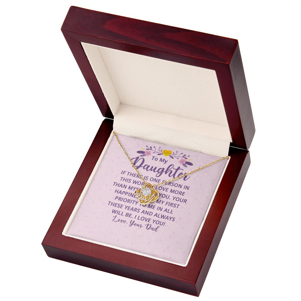 To My Daughter If There is One Person in This World Infinity Knot Necklace Message Card-Express Your Love Gifts
