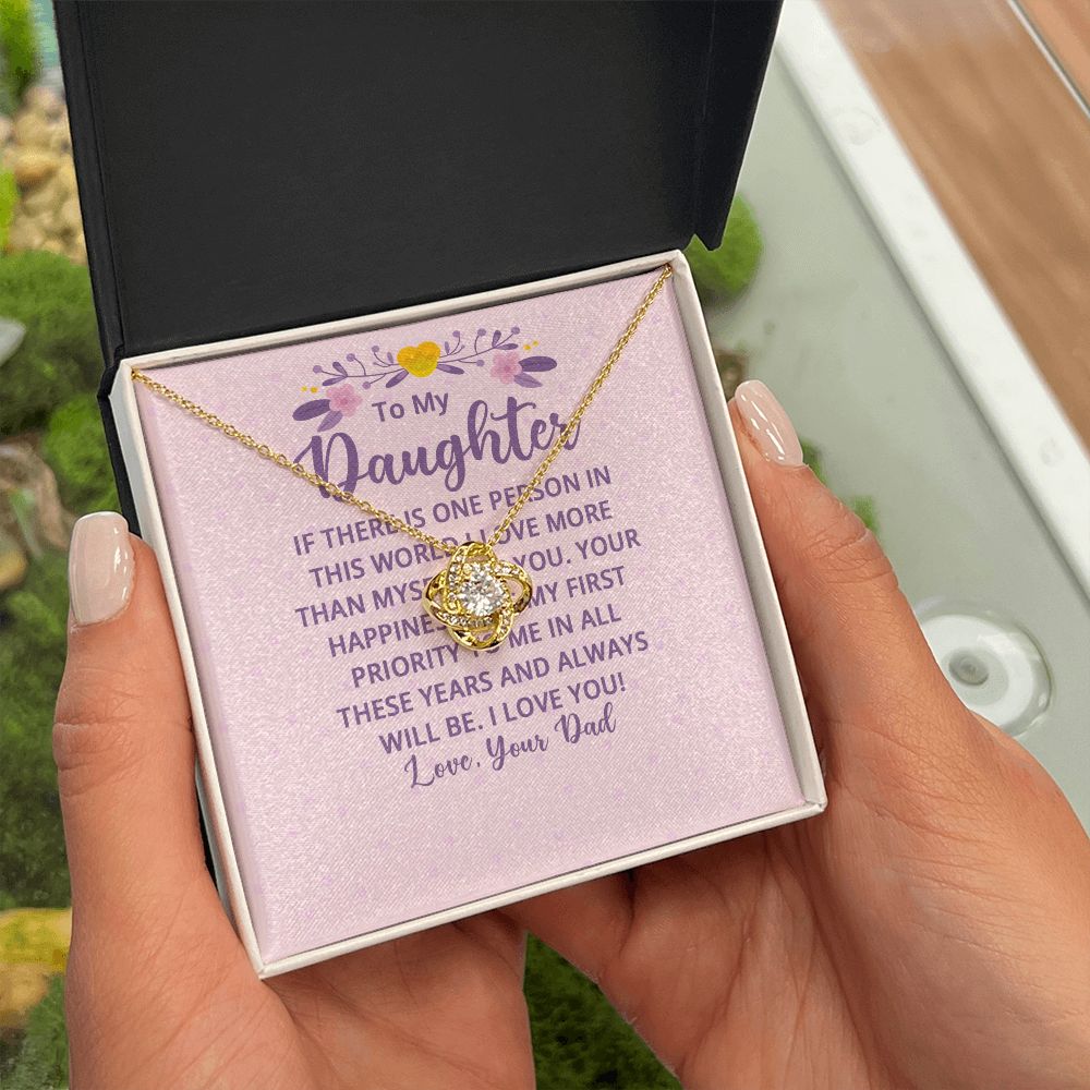 To My Daughter If There is One Person in This World Infinity Knot Necklace Message Card-Express Your Love Gifts