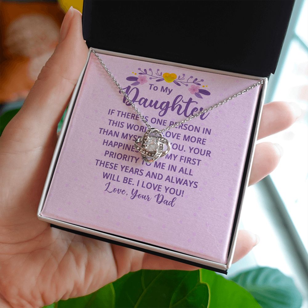 To My Daughter If There is One Person in This World Infinity Knot Necklace Message Card-Express Your Love Gifts