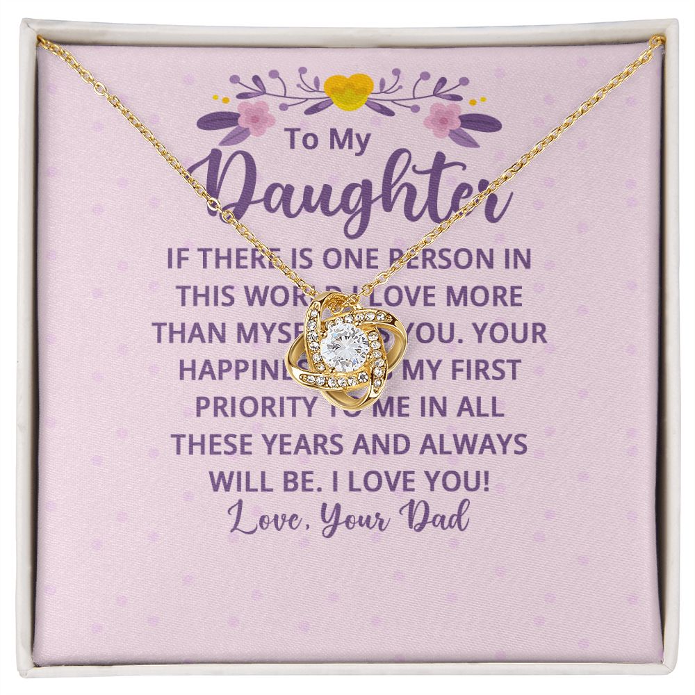 To My Daughter If There is One Person in This World Infinity Knot Necklace Message Card-Express Your Love Gifts