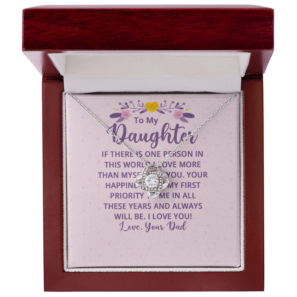 To My Daughter If There is One Person in This World Infinity Knot Necklace Message Card-Express Your Love Gifts