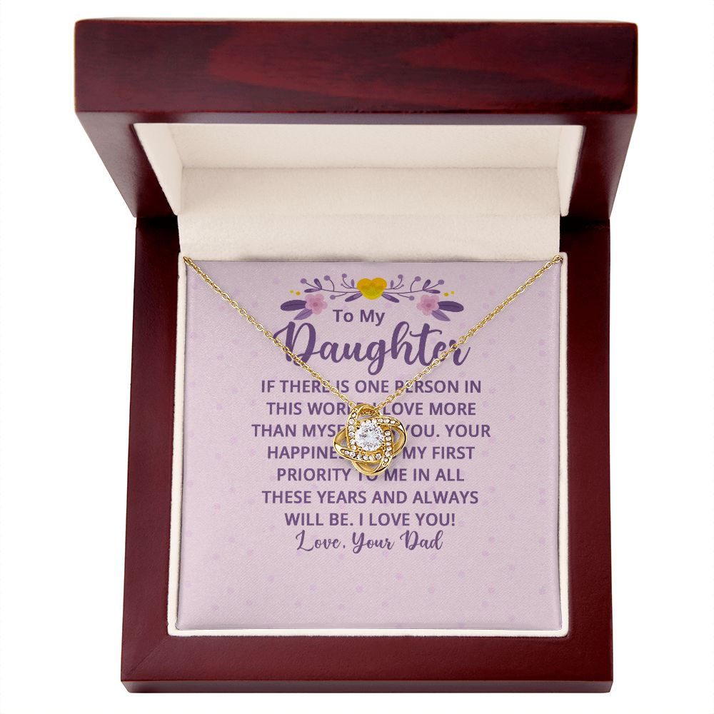 To My Daughter If There is One Person in This World Infinity Knot Necklace Message Card-Express Your Love Gifts