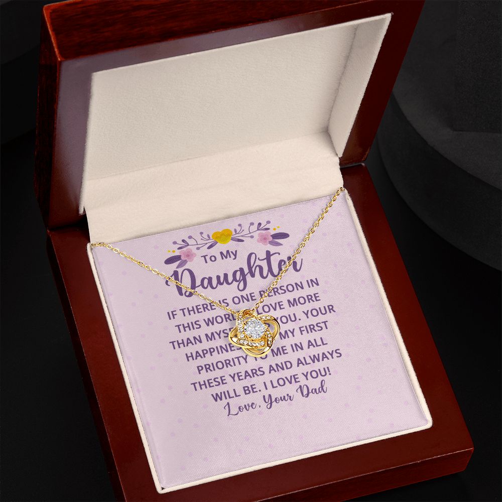 To My Daughter If There is One Person in This World Infinity Knot Necklace Message Card-Express Your Love Gifts
