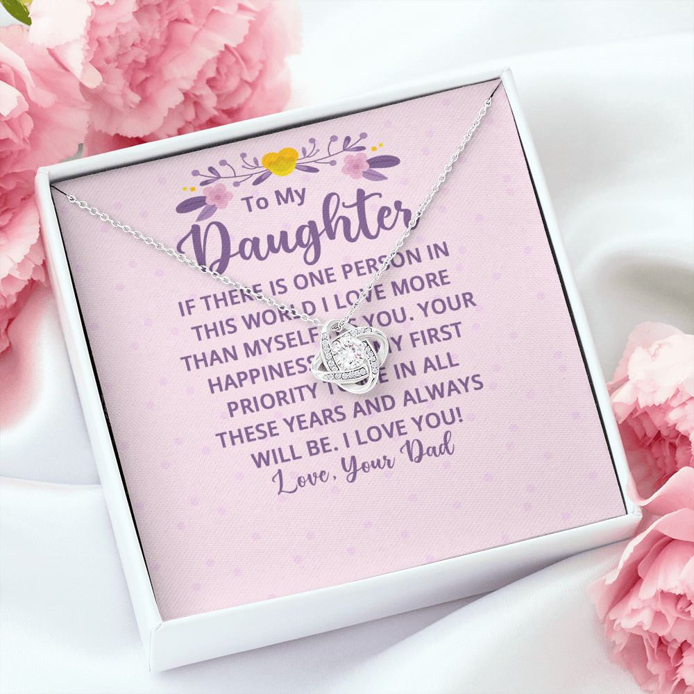To My Daughter If There is One Person in This World Infinity Knot Necklace Message Card-Express Your Love Gifts