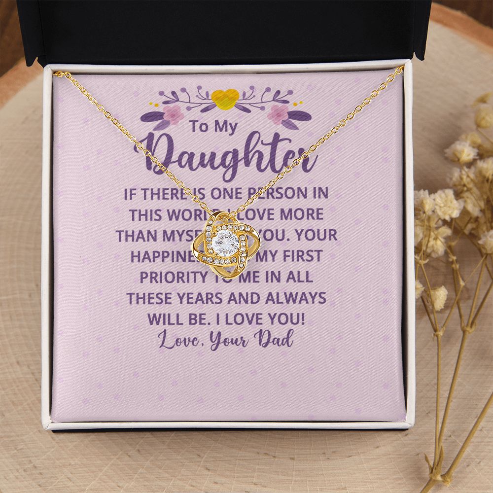 To My Daughter If There is One Person in This World Infinity Knot Necklace Message Card-Express Your Love Gifts