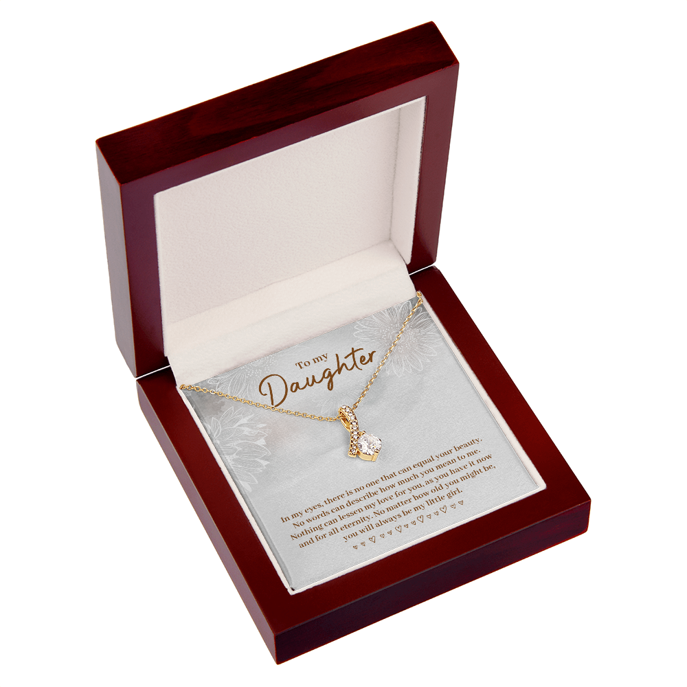 To My Daughter In My Eyes Alluring Ribbon Necklace Message Card-Express Your Love Gifts
